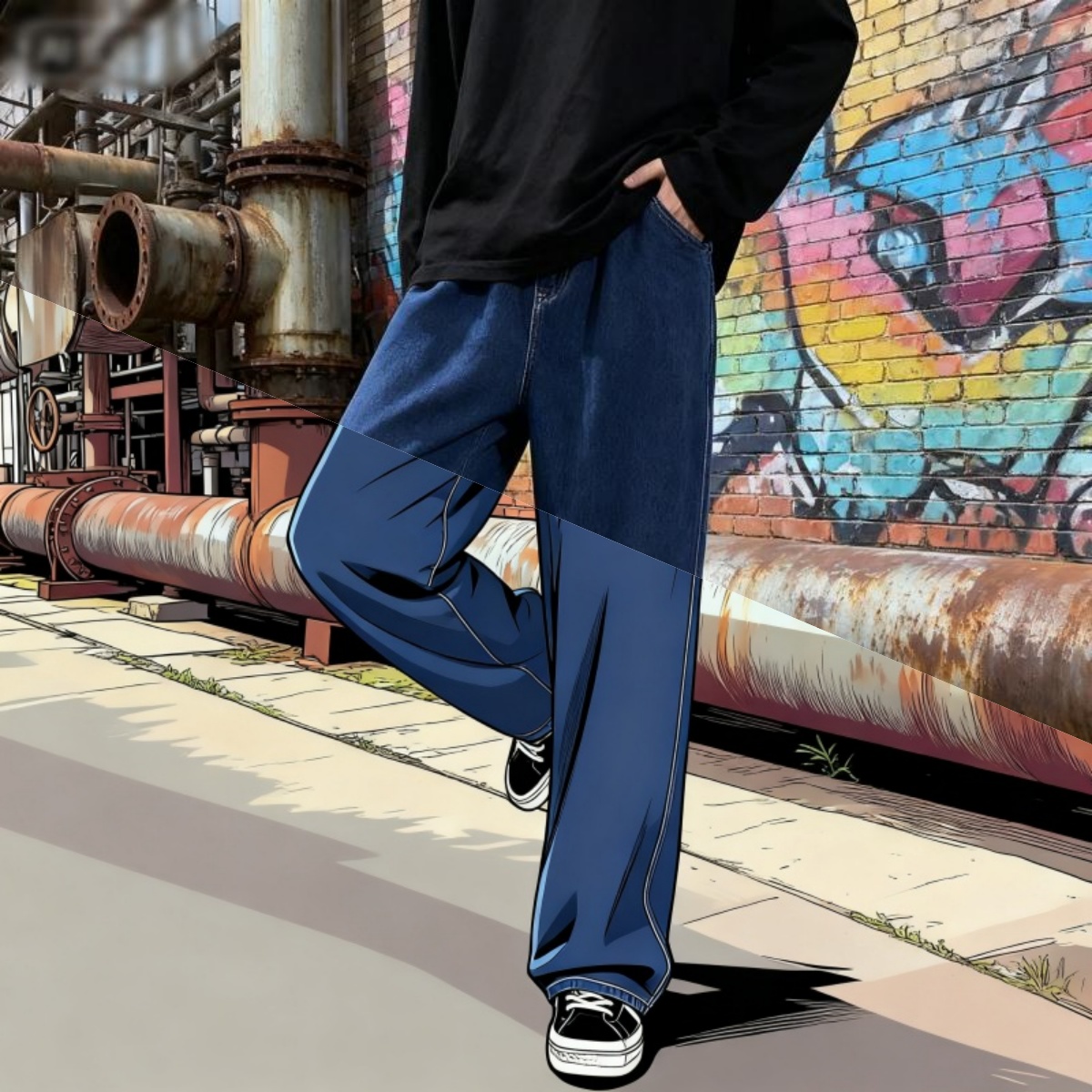 Streetwear Brand Denim - Уличная одежда в корейском стиле, новая