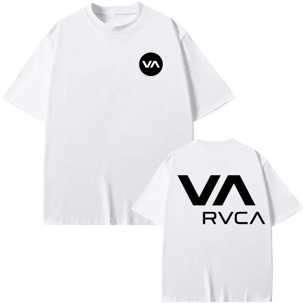 Streetwear Brand Clothing - Футболка RVCA, черная, летняя, хлопковая, с